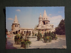 Képeslap,Budapest,Halászbástya,Hilton szálló,terasz söröző látkép,részlet, 1979-