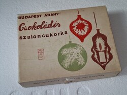 Régi szaloncukros doboz Budapest Arany csokoládés szaloncukor Magyar Édesipar