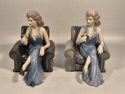 Apulum női porcelán figura páros