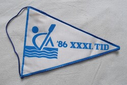 1986 XXXI. TID , 31. Nemzetközi Duna Túra , sport zászló , reklám , emlék tárgy