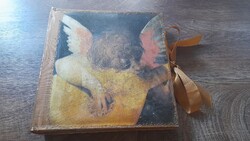 Romantikus, nosztalgikus angyalkás, antikhatású fotóalbum - új állapot