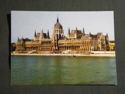 Képeslap,Budapest,Országház,Parlament látkép,részlet, 1979-