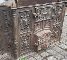 Meissen Painted Corner Tile Stove - with Cast Iron Firebox