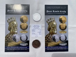 2025 Szent László király 20000+3000 Ft ezüst-színesfém emlékérme pár, certi, prospektus