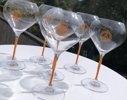 Veuve Clicquot Yellow Stem Crystal Summer szett 6 x "Rich Sun Club" pezsgőspohár