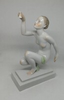 Herendi Antik porcelán art deco akt!