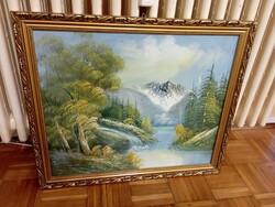 Alpesi táj olaj vászon festmény