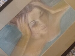 Fürdés háton, színes rajz, 50x70cm,sérülésmentes