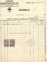 Régi számla: ZUGLÓI Harisnyagyár, Budapest.