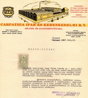Régi levél: Carpathia gyapju Kispest.