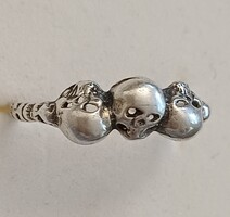 Vintage ezüst gyűrű halálfejes