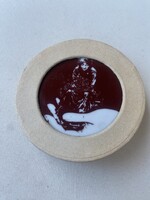 Ritka Zsolnay porcelán plakett
