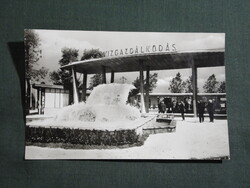 Képeslap,Budapest,Országos mezőgazdasági kiállítás,vízgazdálkodás pavilon,szökőkút,részlet, 1959-