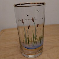 Balatoni emlék Kézzel festett üveg pohár