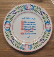 Hollóházi falitányér házi áldás