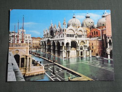 Képeslap,Olaszország,Venezia,Velence,Piazza San Marco,Szent Márk tér,bazilika látkép,részlet ,1979-