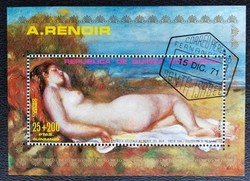 KPB108 / Egyenlítői - Guinea 1973 Renoir festmény blokk pecsételt
