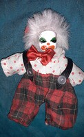 Retro porcelánfejű bohóc baba figura szép állapotban 16 cm a képek szerint