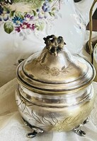 Art Nouveau m.Jarra 3 cast copper sugar bowl with vine legs, & bonbons