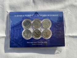 2021 75 éves a Forint 6x5 Forint elsőnapi veret bliszter