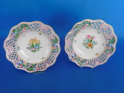 Herendi  Bouquet de tulipe  21 cm áttört fali tál pár