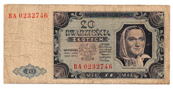Lengyelország 20 Zloty Bankjegy 1948 P137a M137b BA sorozat