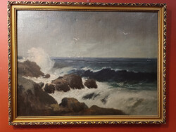 Neogrady Antal (1861-1942) Tajtékos tenger