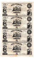 Kossuth 1 Forint Bankjegyív 1852 Philadelphia A,B,C,D sorozat