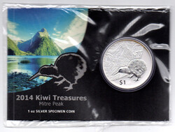 Új-Zéland 1 Dollár 2014 Kiwi Mitre Peak bliszter 1 UNCIA ezüst