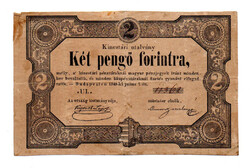 Kossuth-Szemere 2 Pengő Forintra Kincstári utalvány 1849