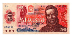 Csehszlovákia 50 Korona Bankjegy 1987 P96a F sorozat