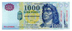 1000 Forint Bankjegy Millennium 2000 DD sorszámkövető pár