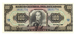Ecuador 100 Sucres Bankjegy 1990 P123 VW sorozat