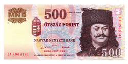 500 Forint Bankjegy 2001 EA UNC sorszámkövető pár