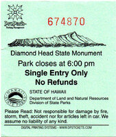 Hawai Diamond Head State Monument beléptető kártya belépőjegy