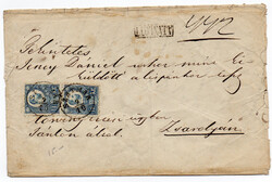 1871-es Réznyomatos 10 Krajcár pár levélen SZATMÁR bélyegzés