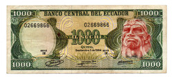 Ecuador 1000 Sucres Bankjegy 1984 P125a IM sorozat