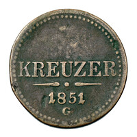 I. Ferenc József 3 Krajcár 1851 G gyártásihibás veret