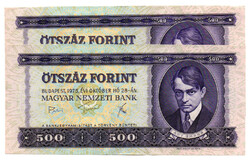 500 Forint Bankjegy 1975 gEF-aUNC sorszámkövető pár