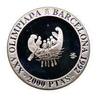 Spanyolország 2000 Peseta 1990 Olimpia Barcelona 1992 Evezés