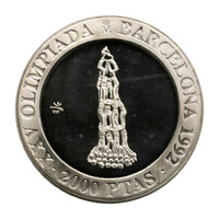 Spanyolország 2000 Peseta 1990 Olimpia Barcelona 92 Castellers