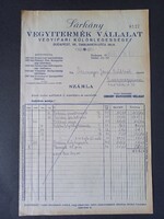 Régi számla - Sárkány Vegyitermék Vállalat Vegyipari különlegességek Reisinger János Mosonmagyaróvár