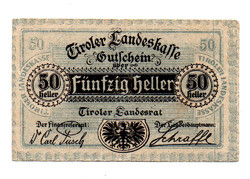 Ausztria Tirol 50 Heller 1920 PS144 Tiroler Landesrat