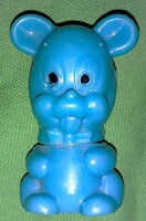 Retro papírboltos figurális játék műanyag illatos radír tartó kék maci mackó 6 cm a képek szerint