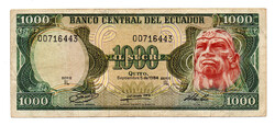 Ecuador 1000 Sucres Bankjegy 1984 P125a IL sorozat