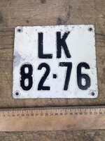 -AV386- Régi Rendszám Rendszámtábla LK 82-76