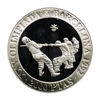 Spanyolország 2000 Peseta 1992 Olimpia Barcelona 1992 Kötélhúzás