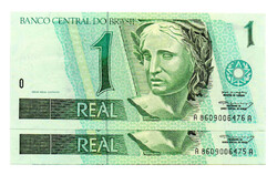 Brazilia 1 Real Bankjegy 1994-1997 P243e sorszámkövető pár