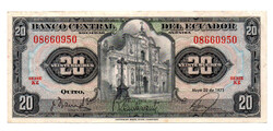 Ecuador 20 Sucres Bankjegy 1971 P103b KZ sorozat