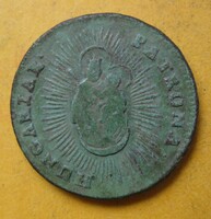 Mária Terézia réz dénár 1768 eredeti zöld patinával (RE13)